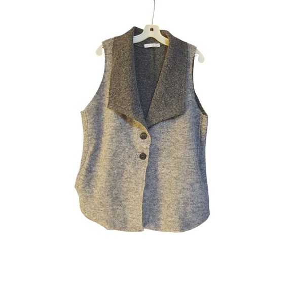 cut loose Jackets & Blazers - Cut Loose Wool Vest Womens Size XL Gray Two Button Front Lagenlook Outdoors